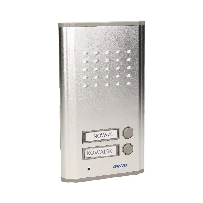 140557 - Two family doorphone, flush mounted, FOSSA MULTI aluminium housing; flush mounted; backlit surname; small amount of wires 2+2