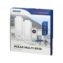 140558 - Two-family doorphone set MIZAR MULTI with intercom function, surface mounted with proximity tag reader, external panel and an indoor handset, and it directly controls electric strike and gate opening