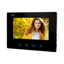 140569 - CERES 7" single family video doorphone, black  set includes an ultra slim 7" LCD monitor with a touch panel an backlit buttons. 16 available ringtones, additional protective hood and name plate, numeric keypad to open the door lock with a code
