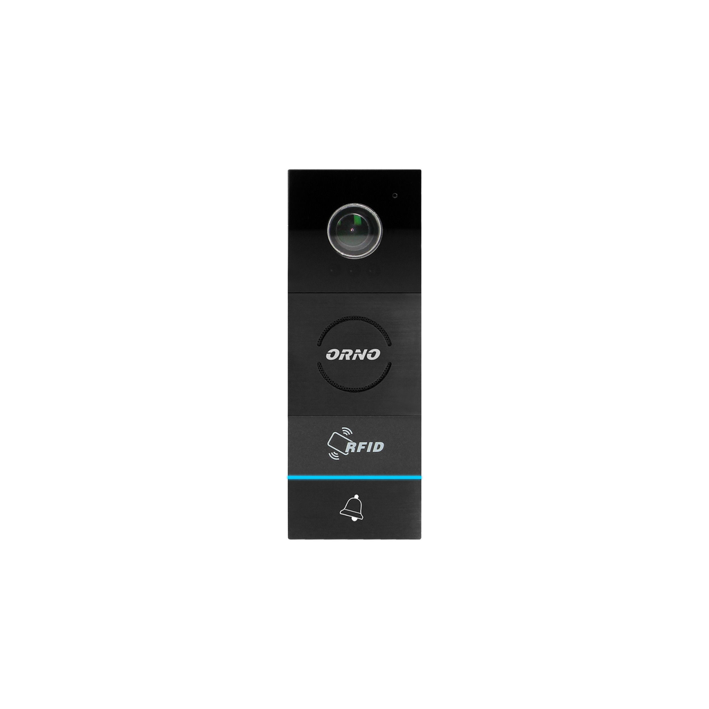 140579 - APPOS 7" single family video doorphone set, black set is equipped with multicolor LCD 7" monitor, RFID reader, gate opening function, compatible with smartphone app