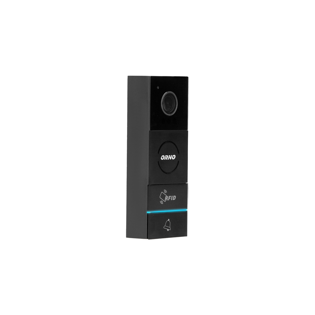 140579 - APPOS 7" single family video doorphone set, black set is equipped with multicolor LCD 7" monitor, RFID reader, gate opening function, compatible with smartphone app