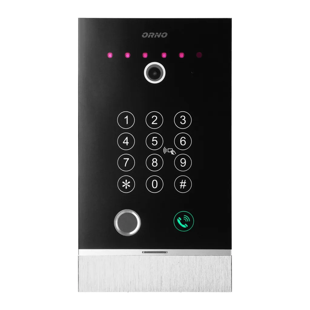 140580 - GUARDO 10" single family video doorphone set, white set is equipped with touchscreen LCD 10" monitor, fingerprint reader, proximity reader and code lock, App-controlled, flush-mounted