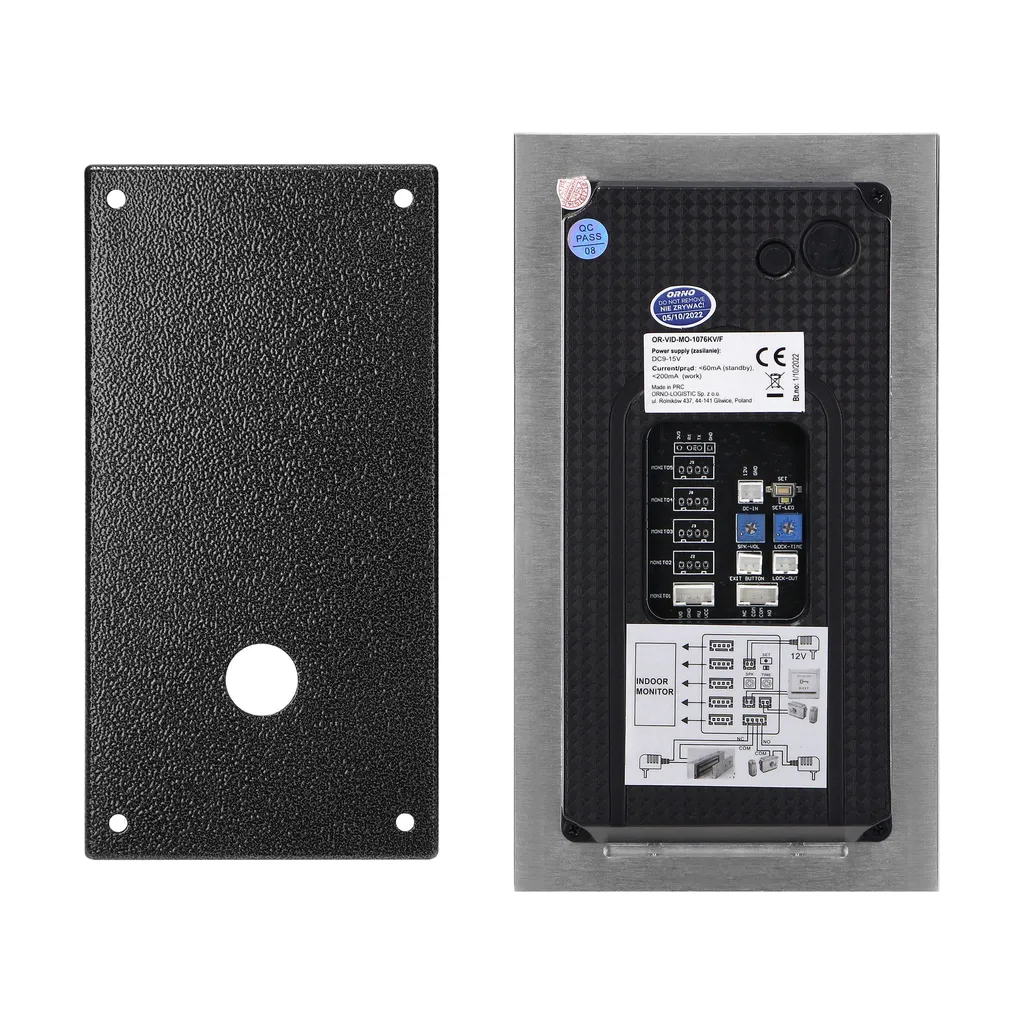 140580 - GUARDO 10" single family video doorphone set, white set is equipped with touchscreen LCD 10" monitor, fingerprint reader, proximity reader and code lock, App-controlled, flush-mounted
