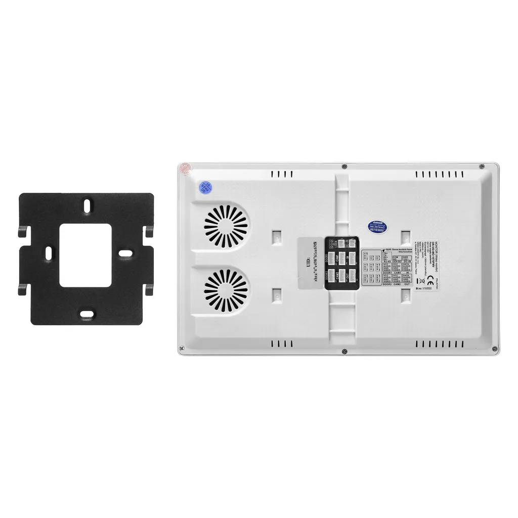 140580 - GUARDO 10" single family video doorphone set, white set is equipped with touchscreen LCD 10" monitor, fingerprint reader, proximity reader and code lock, App-controlled, flush-mounted