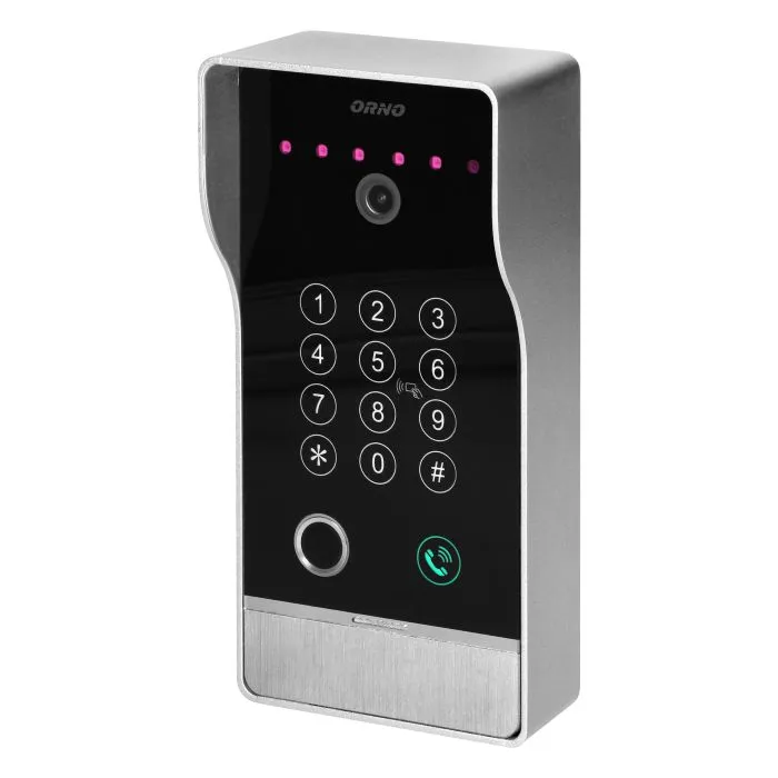 140581 - GUARDO 10" single family video doorphone set, white set is equipped with touchscreen LCD 10" monitor, fingerprint reader, proximity reader and code lock, App-controlled, surface-mounted