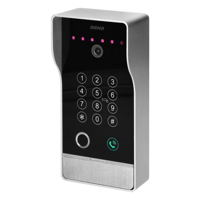 140581 - GUARDO 10" single family video doorphone set, white set is equipped with touchscreen LCD 10" monitor, fingerprint reader, proximity reader and code lock, App-controlled, surface-mounted