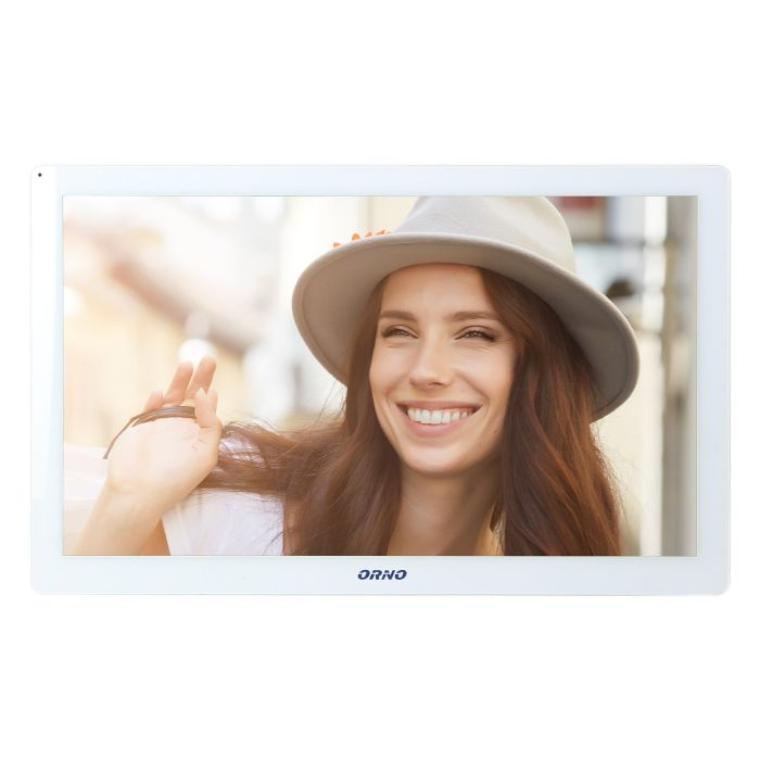 140581 - GUARDO 10" single family video doorphone set, white set is equipped with touchscreen LCD 10" monitor, fingerprint reader, proximity reader and code lock, App-controlled, surface-mounted