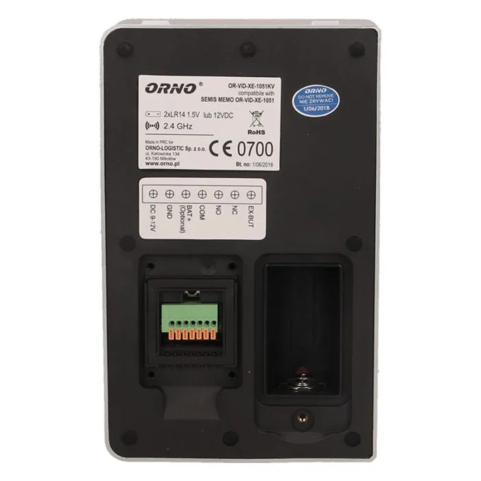 140582 - SEMIS MEMO 2,4˝ single family wireless video doorphone Handset with LCD screen, open area range: up to 260m, alarm signal in case of camera's removal attempt