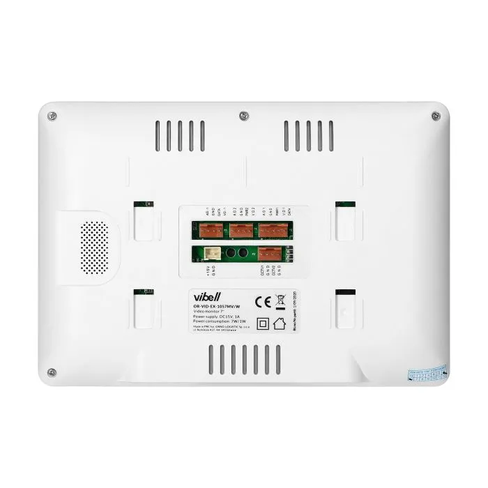 140586 - NOVEO videodoorphone, white does not require any uniphone; includes a multicolour, flat 7" LCD monitor, wide-angle video-camera and a user-friendly OSD menu.