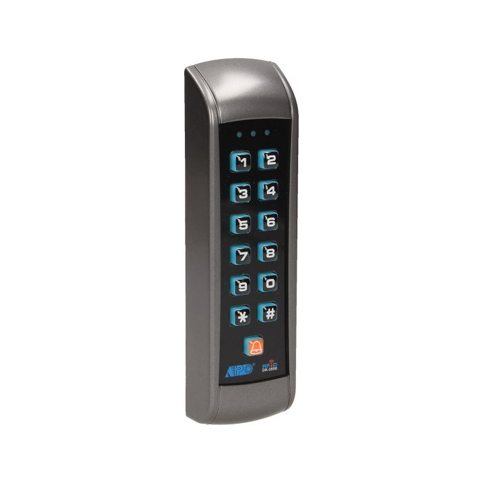 140606 - Code lock with card and proximity tags reader, IP55 nominal supply: 12V/DC; 15-15VDC (direct current); power consumption:  from 60 mA (stationary) to 95mA (with two relays)