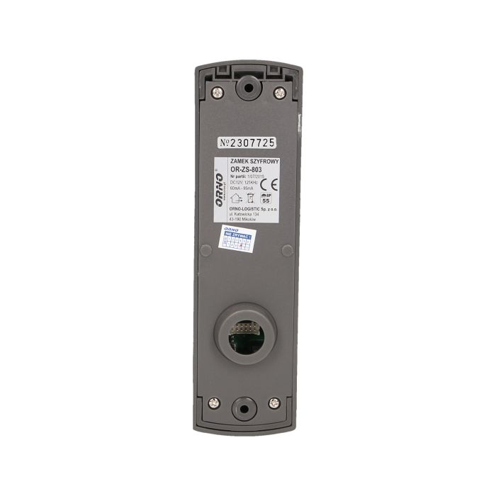 140606 - Code lock with card and proximity tags reader, IP55 nominal supply: 12V/DC; 15-15VDC (direct current); power consumption:  from 60 mA (stationary) to 95mA (with two relays)
