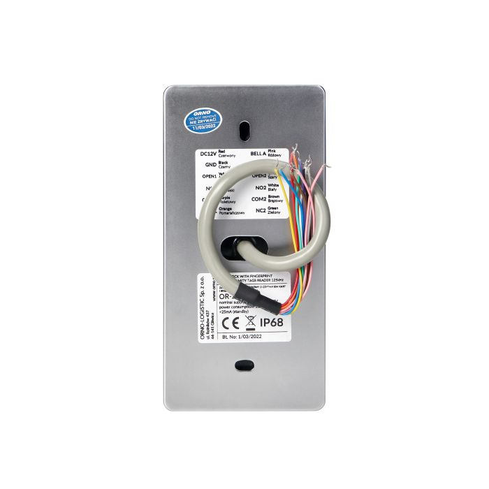 140609 - Code lock with touch keypad proximity tag/card reader and call button hidden under the fingerprint reader  IP68, 2 relay outputs 3A