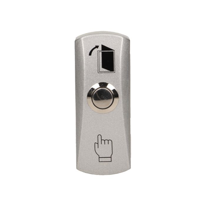 140626 - Exit button, surface mounted Solid, aluminum casing, enables the opening of a door equipped with electric strike