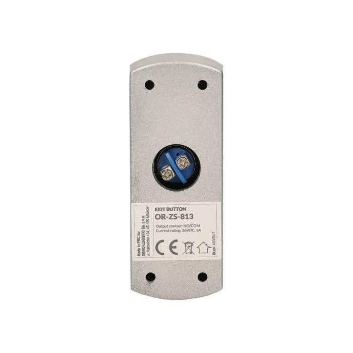 140626 - Exit button, surface mounted Solid, aluminum casing, enables the opening of a door equipped with electric strike
