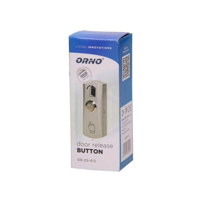 140626 - Exit button, surface mounted Solid, aluminum casing, enables the opening of a door equipped with electric strike