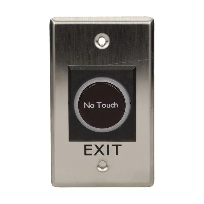 140628 - Exit button, touchless Flush mounting, operated by detecting a hand motion; solid, aluminum casing