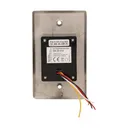 140628 - Exit button, touchless Flush mounting, operated by detecting a hand motion; solid, aluminum casing