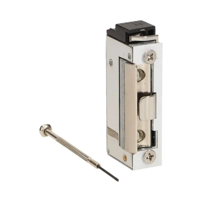 140646 - Symmetric electric strike with unclosed door signalling, MINI 280mA for 12VDC