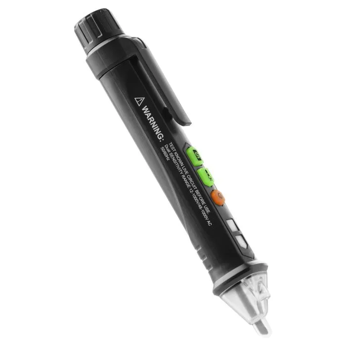 141342 - Inductive voltage tester with flashlight, 12-1000V, AC / DC, black