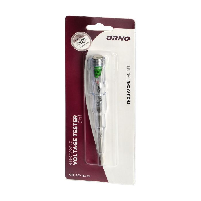 141340 - 6-in-1 electronic voltage tester, presence test, measurement, induction, continuity, DC polarization, microwave detection, transparent