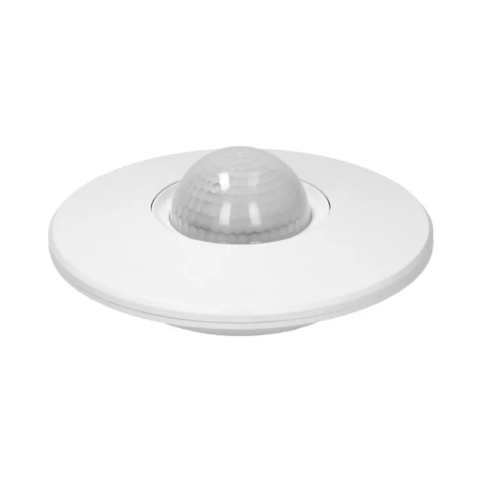 140702 - PIR motion sensor with 3 detectors, IP 20 protection rating: IP 20, viewing angle: 360°, collaborates with LED lighting, adjustable detection range: Ø3-16m