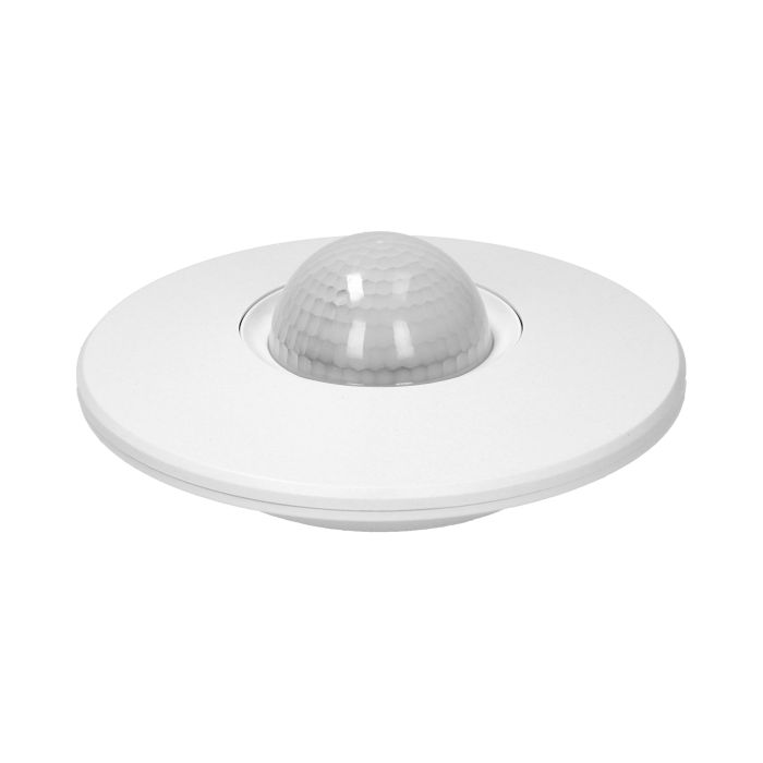 140702 - PIR motion sensor with 3 detectors, IP 20 protection rating: IP 20, viewing angle: 360°, collaborates with LED lighting, adjustable detection range: Ø3-16m