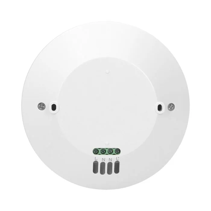140702 - PIR motion sensor with 3 detectors, IP 20 protection rating: IP 20, viewing angle: 360°, collaborates with LED lighting, adjustable detection range: Ø3-16m