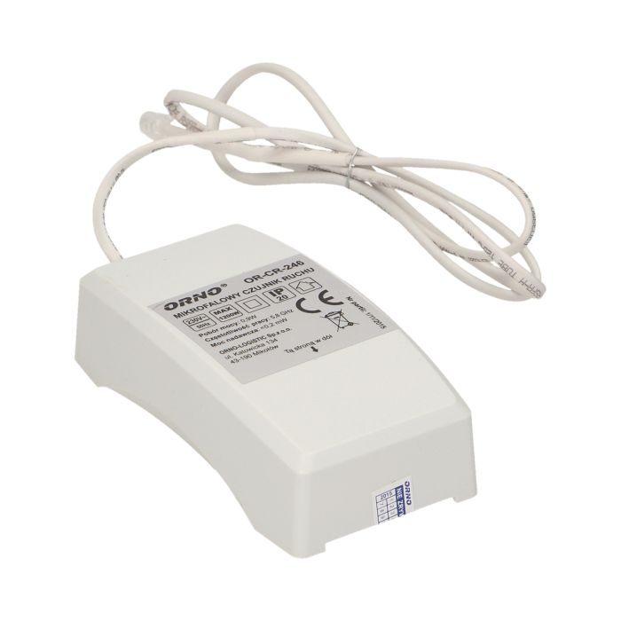 140734 - Microwave sensor 360° with external probe ~230V/50Hz, max load: 1200W, protection rating :P20, detction range 360°, color: white