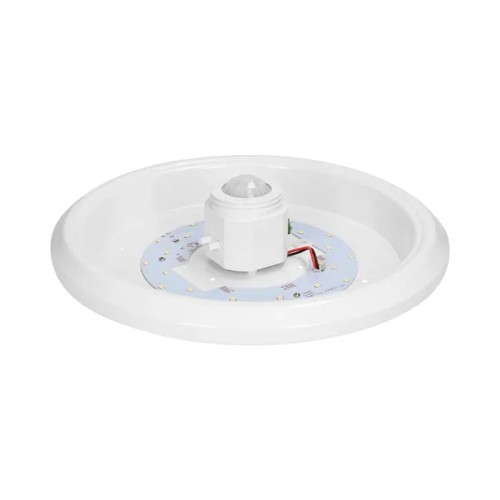 140756 - ZONDA LED 12W, ceiling light, white with motion sensor,  800lm, IP20, 4000K, milky PC