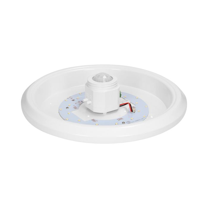 140756 - ZONDA LED 12W, ceiling light, white with motion sensor,  800lm, IP20, 4000K, milky PC
