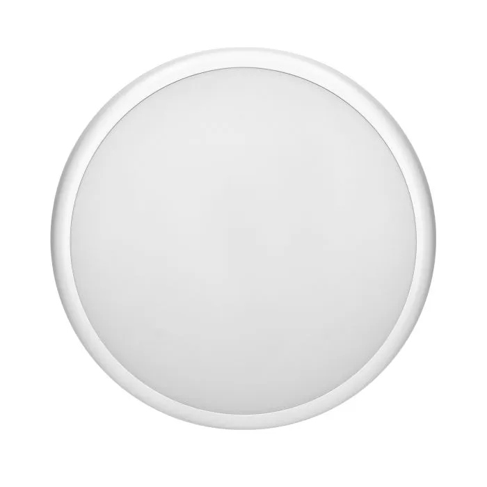 140761 - CERS LED 16W lighting fixture, white with microwave motion sensor, 1300lm, IP65, 4000K, milky PC shade, dimming function