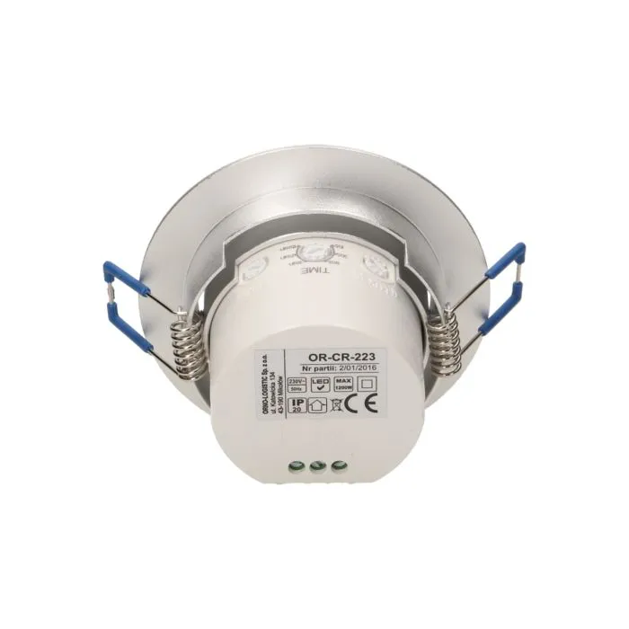140712 - Adjustable flush mounted PIR motion sensor 360° protection rating IP20; detection range 360°, 6m; works with LEDs