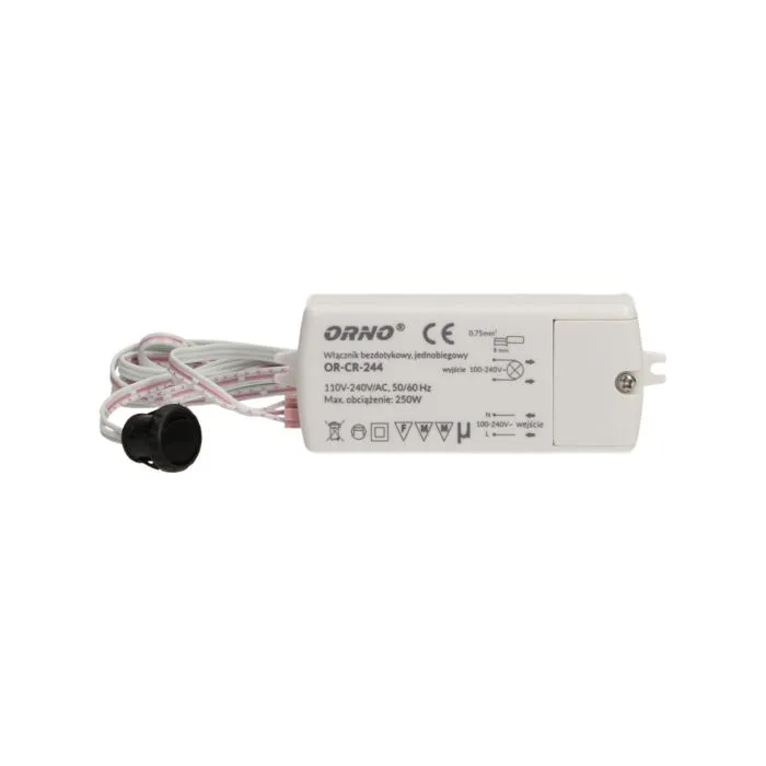 140724 - Non-contact one way switch ~110-240V/50-60Hz; rated load 250W, 500VA; protection rating IP20; range of work 5-6cm