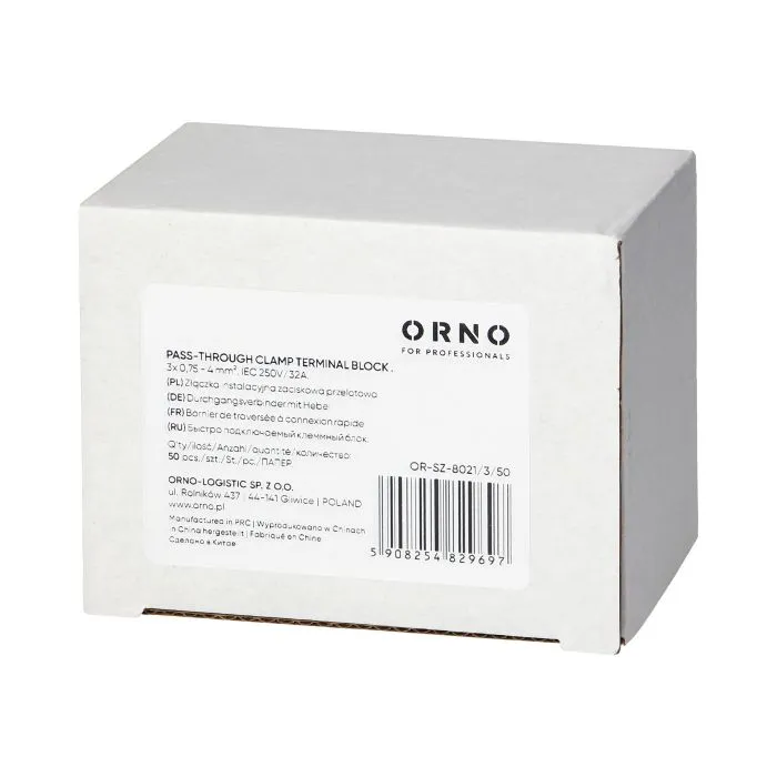 141224 - 3-wire clamp splicing connector, double-sided; for any 0.75-4mm² wire; IEC 250V/32A; 100 pcs.