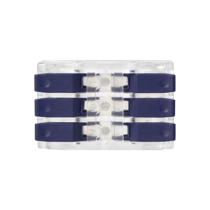 141224 - 3-wire clamp splicing connector, double-sided; for any 0.75-4mm² wire; IEC 250V/32A; 100 pcs.