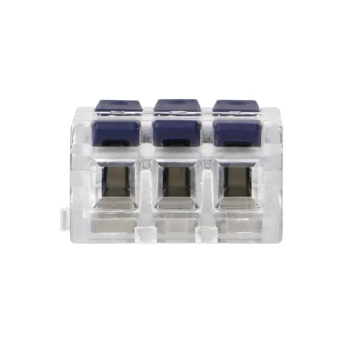 141224 - 3-wire clamp splicing connector, double-sided; for any 0.75-4mm² wire; IEC 250V/32A; 100 pcs.