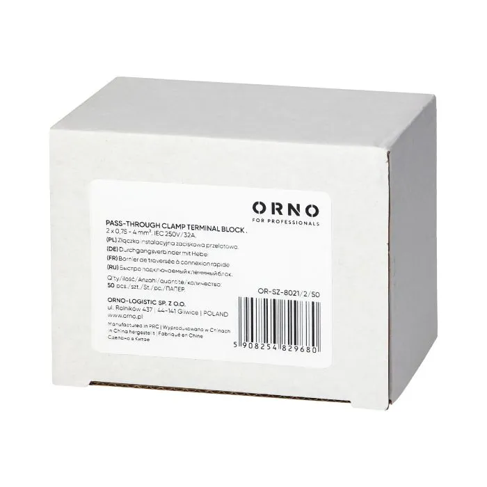 141221 - 2-wire clamp splicing connector, double-sided; for any 0.75-4mm² wire; IEC 250V/32A; 50 pcs.
