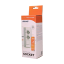141188 - Furniture socket with switch, silver-white, Schuko A set of three network sockets with grounding and current circuit's diaphragms with a switch, ideal for mounting in cabinets, display cases and display cabinets.