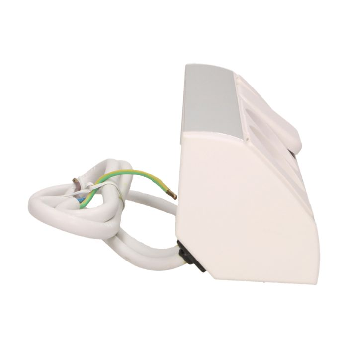 141188 - Furniture socket with switch, silver-white, Schuko A set of three network sockets with grounding and current circuit's diaphragms with a switch, ideal for mounting in cabinets, display cases and display cabinets.