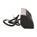 141187 - Furniture socket with switch, silver-black, Schuko A set of three network sockets with grounding and current circuit's diaphragms with a switch, ideal for mounting in cabinets, display cases and display cabinets.