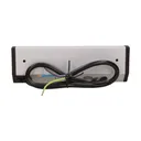 141183 - Furniture socket, silver-black, Schuko A set of three network sockets with grounding and current circuit's diaphragms, ideal for mounting in cabinets, display cases and display cabinets.