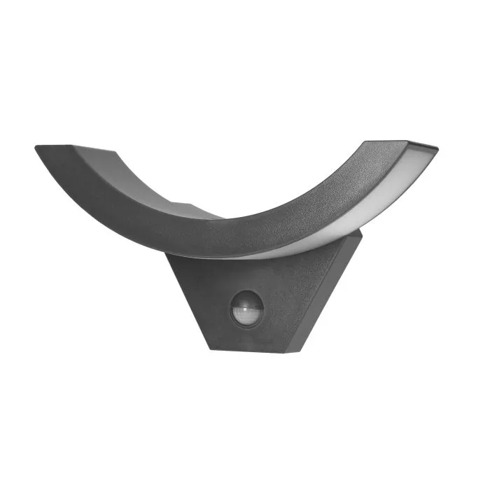 140800 - SPINEL LED 10W garden luminaire, grey with PIR motion sensor, 140°, 800lm, IP54, 4000K, IK10