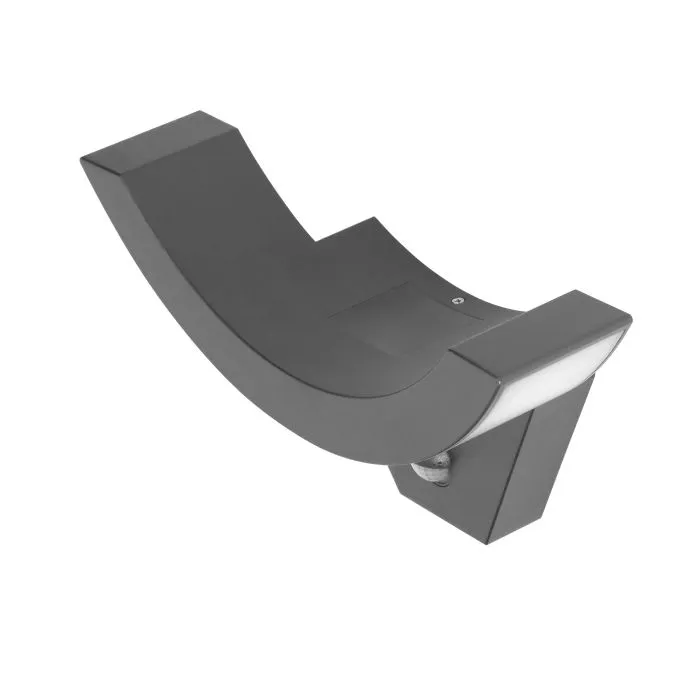 140800 - SPINEL LED 10W garden luminaire, grey with PIR motion sensor, 140°, 800lm, IP54, 4000K, IK10