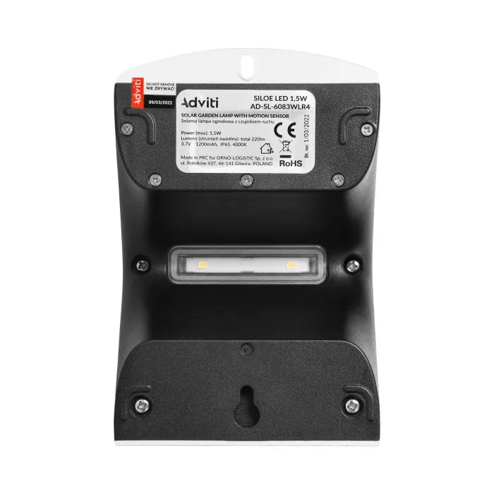 140801 - LED solar garden lamp SILOE with motion sensor, white