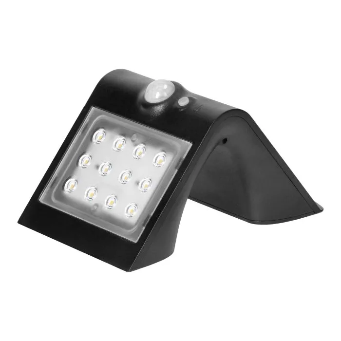 140802 - LED solar garden lamp SILOE with motion sensor, black 220lm, IP65,4000K, white