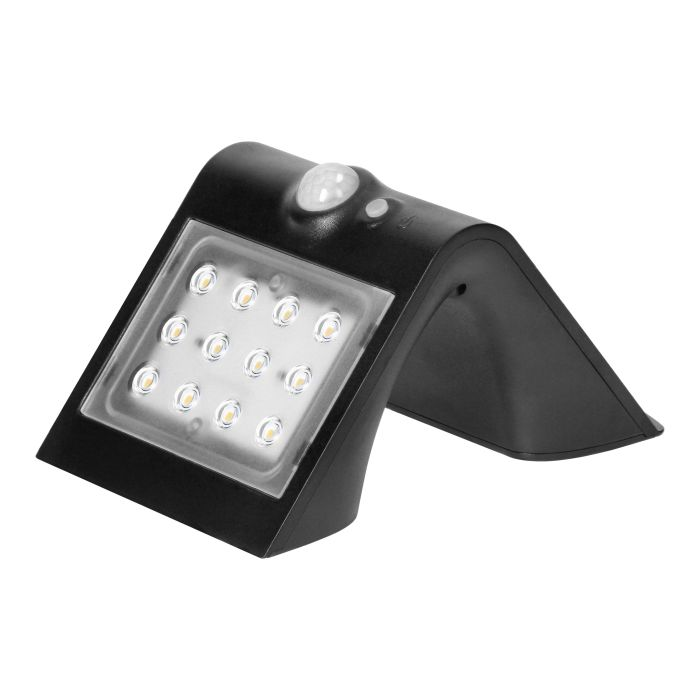 140802 - LED solar garden lamp SILOE with motion sensor, black 220lm, IP65,4000K, white