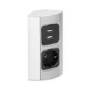 141182 - Under-cabinet electrical socket with USB charger, Schuko 1x230V; 2xUSB, 230V/16A, USB: 5V DC/2A