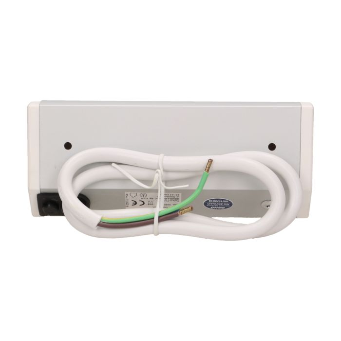 141181 - Furniture socket, silver-white, Schuko A set of two network sockets with grounding and current circuit's diaphragms, ideal for mounting in cabinets, display cases and display cabinets.
