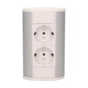 141181 - Furniture socket, silver-white, Schuko A set of two network sockets with grounding and current circuit's diaphragms, ideal for mounting in cabinets, display cases and display cabinets.