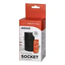 141180 - Under-cabinet electrical socket, black 2x2P+E (Schuko); for use in furniture, glass-cases; easy to assembly; black